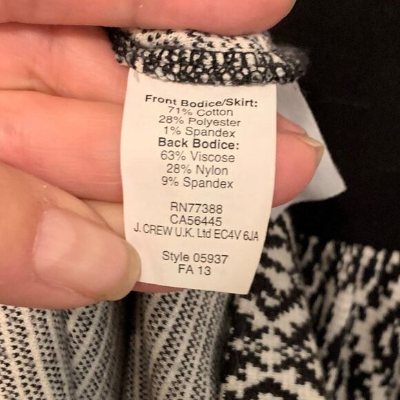 dress Madewell sz XS, EUC, fitted bodice, gathered skirt, geometric pattern - Picture 5 of 15